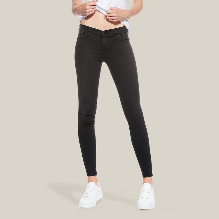 Women wearing Gris oscuro Orchard Mid Rise Skinny Jeans