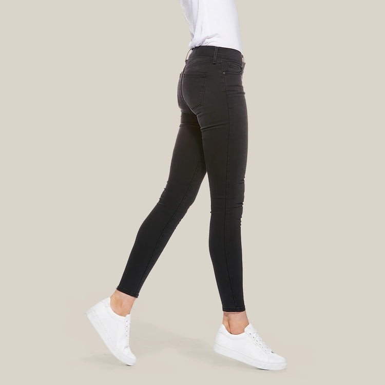 Women wearing Gris oscuro Orchard Mid Rise Skinny Jeans