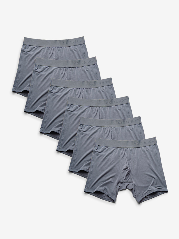 Men wearing Gray Boxer Brief 6-Pack