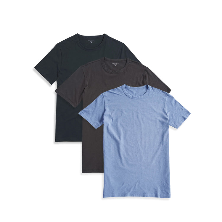 wearing Pine/Dark Gray/California Blue Classic Crew Driggs 3-Pack
