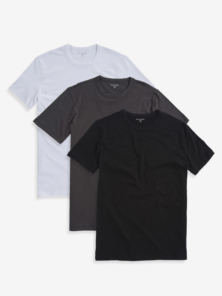 Men wearing White/Dark Gray/Black Classic Crew Driggs 3-Pack