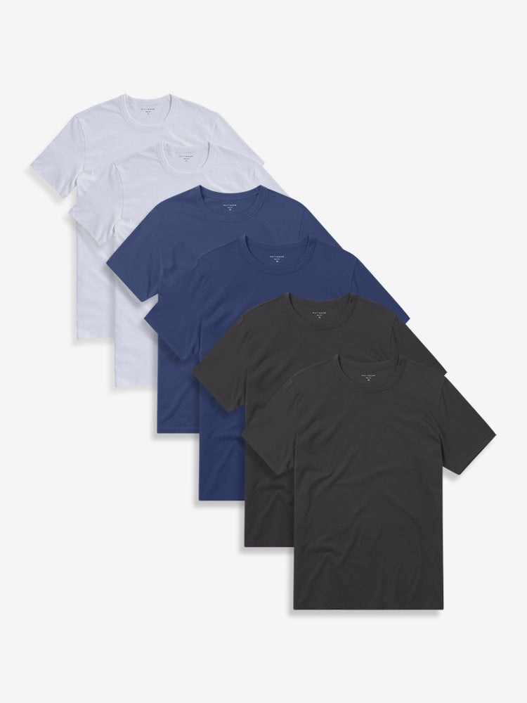 wearing White/White/Dark Gray/Dark Gray/Baltic Blue/Graphite Blue Classic Crew Driggs 6-Pack