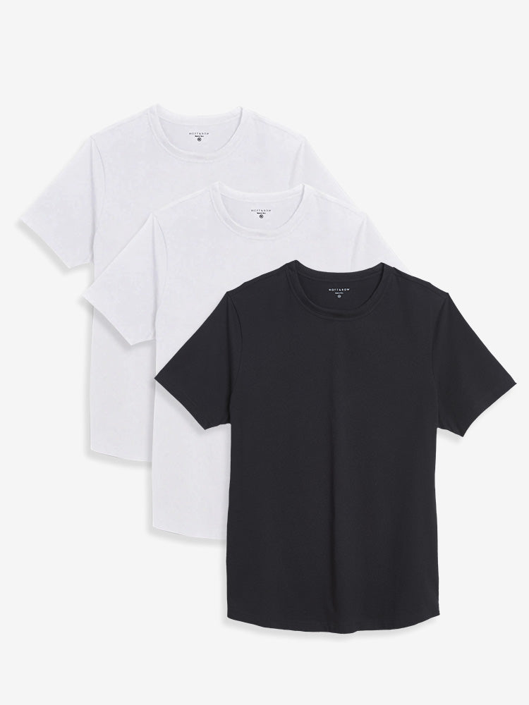 Men wearing White/White/Black Curved Hem Driggs 3-Pack