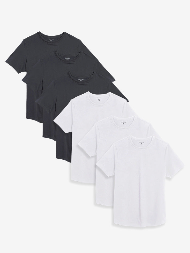 Men wearing White/Dark Gray Curved Hem Driggs 6-Pack