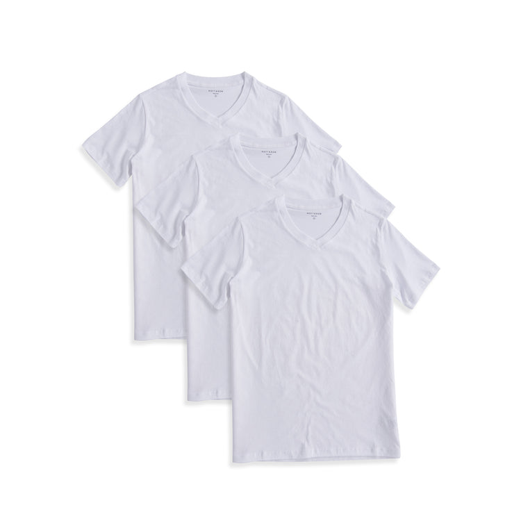 Men wearing White Classic V-Neck Driggs 3-Pack