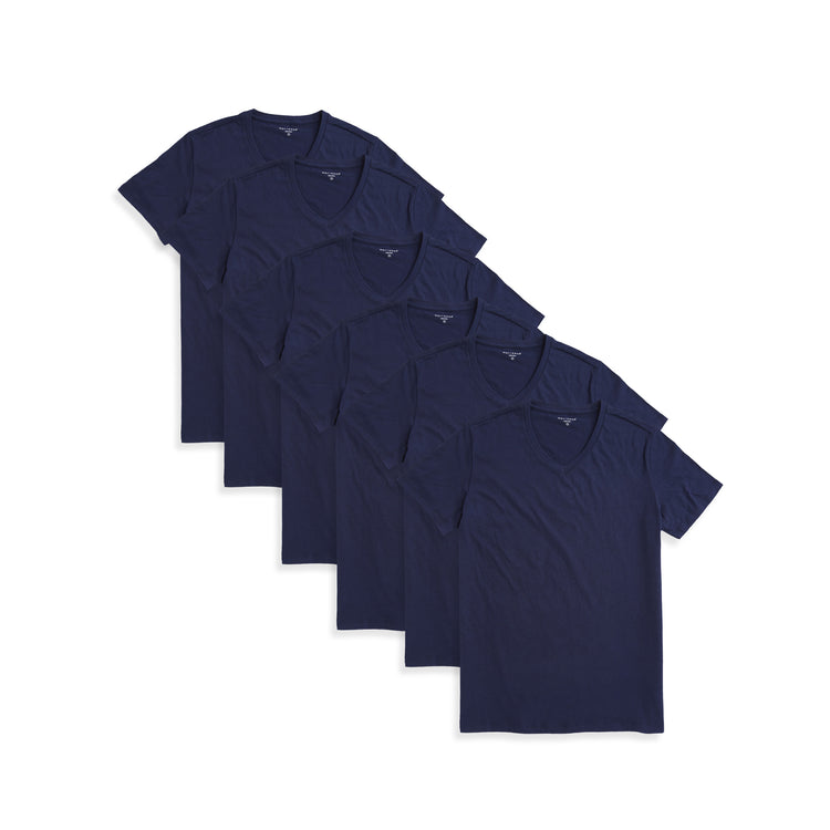 Men wearing Navy Classic V-Neck Driggs 6-Pack