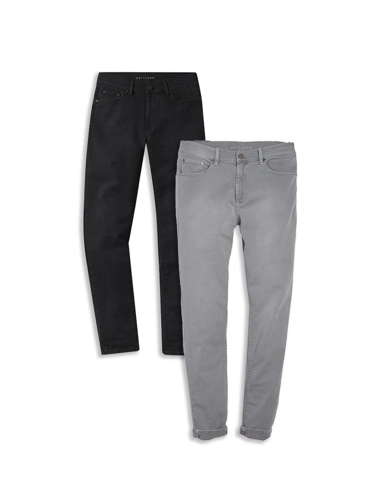 wearing Medium/Dark Gray / Light Gray Straight Stone Medium/Dark Gray and Straight Mercer Light Gray 2-pack Jeans