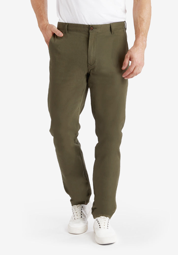 Men wearing Green Everyday Comfort Chino Slim Pants
