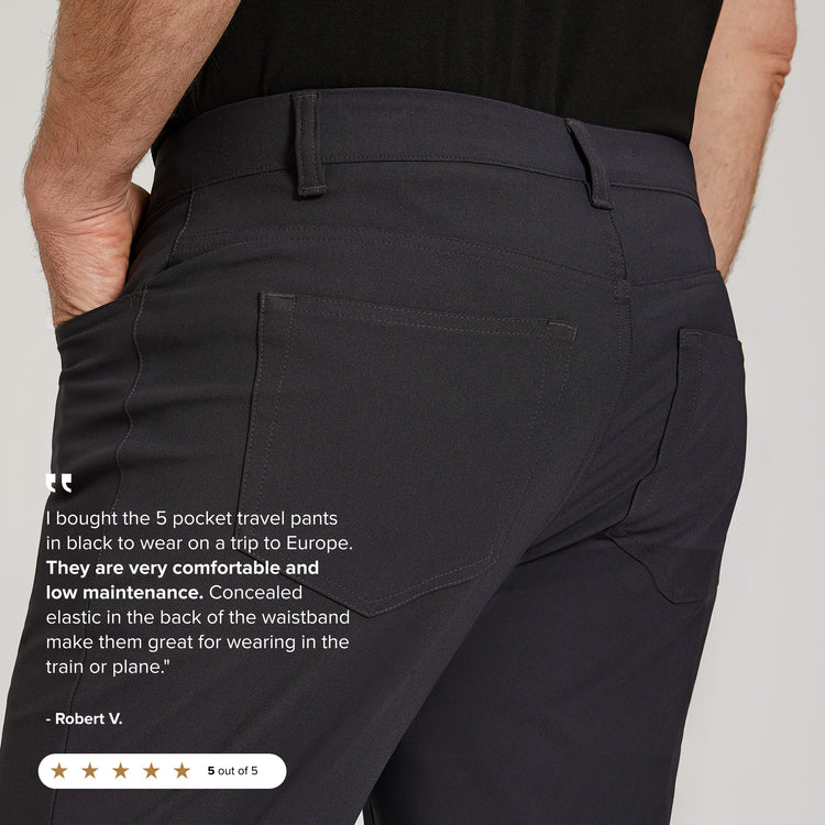 Men wearing Granite 5 Pocket Travel Pants