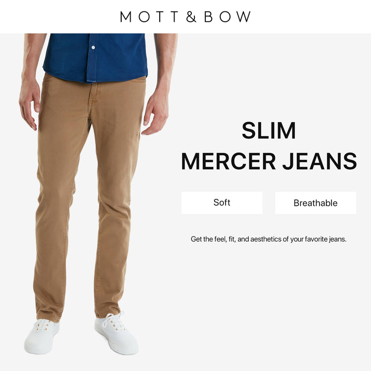 Men wearing Khaki Mott&Bow | Slim Mercer Jeans tt