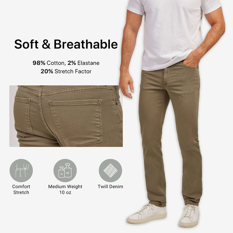 Men wearing Khaki Mott&Bow | Slim Mercer Jeans tt