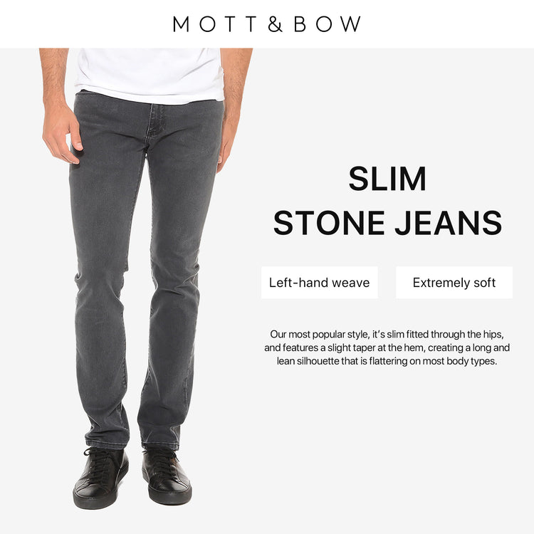 Men wearing Stone Medium Gray Mott&Bow | Slim Stone Jeans tt