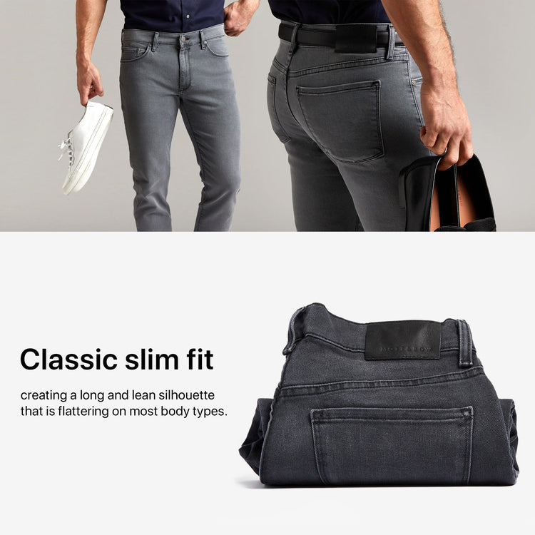 Men wearing Stone Medium Gray Mott&Bow | Slim Stone Jeans tt
