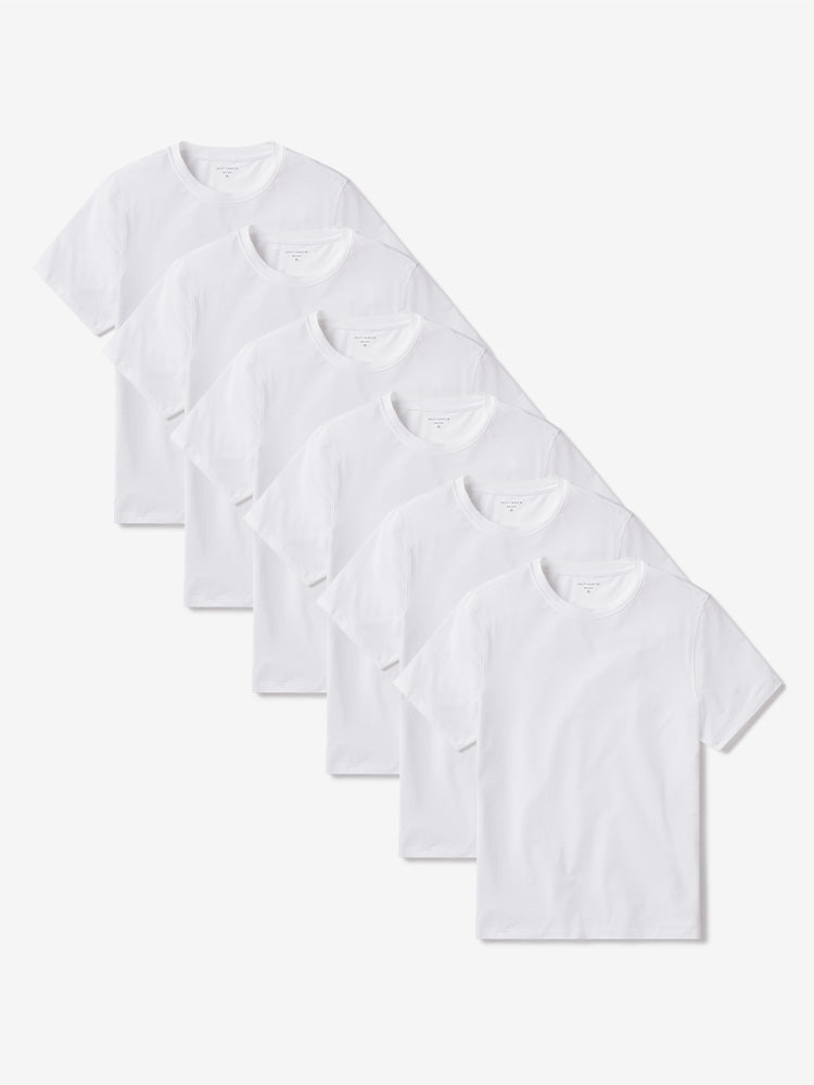Men wearing White Luxe Stretch Tee 6-Pack