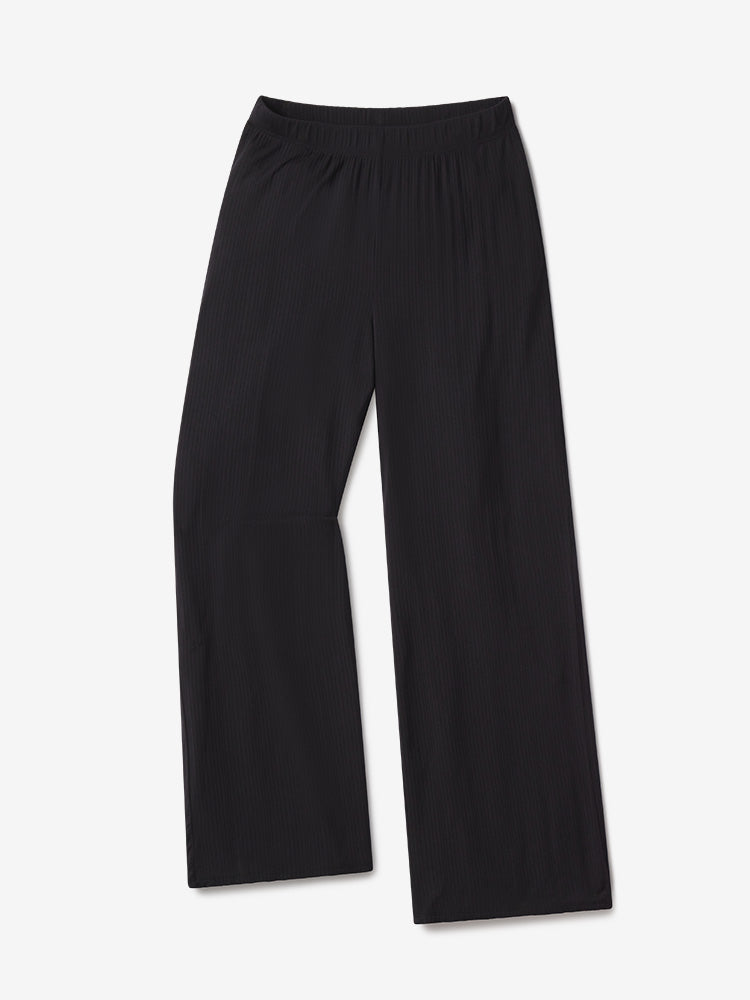 Women wearing Black Lounge Wide Leg Pants