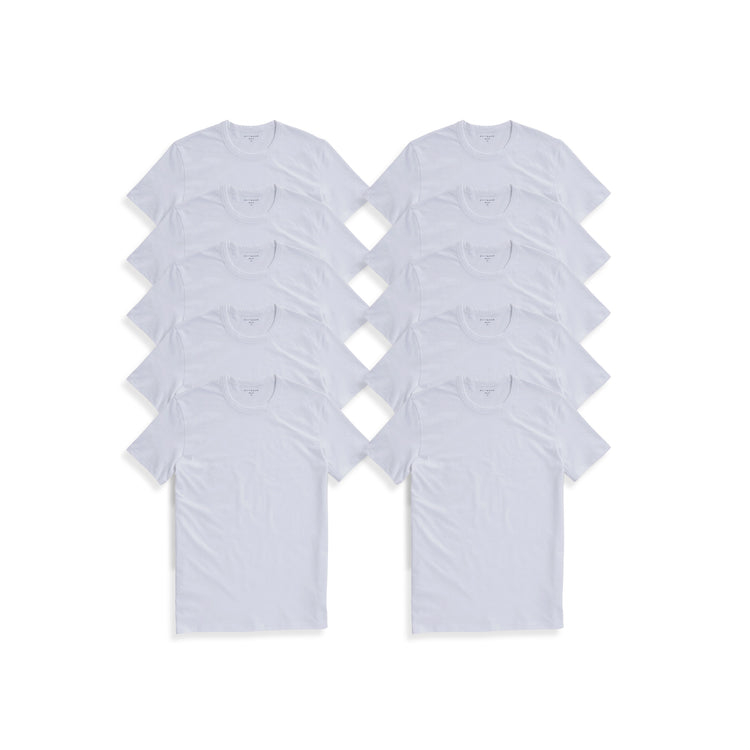 Men wearing White Classic Crew Driggs 10-Pack