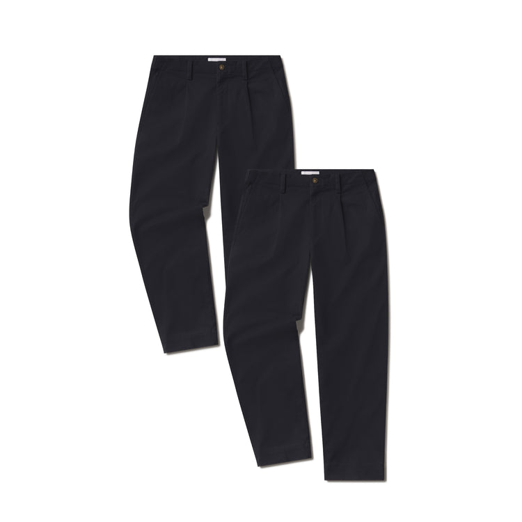 Men wearing Navy Wide Leg Chino 2-Pack