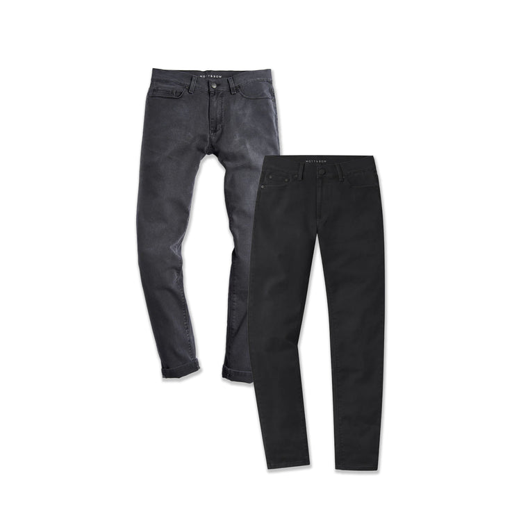 wearing Medium Gray / Medium/Dark Gray Straight Stone Jeans 2-Pack