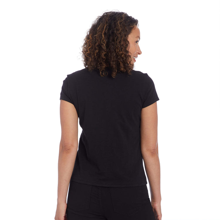 Women wearing Noir Classic Crew Slub Tee
