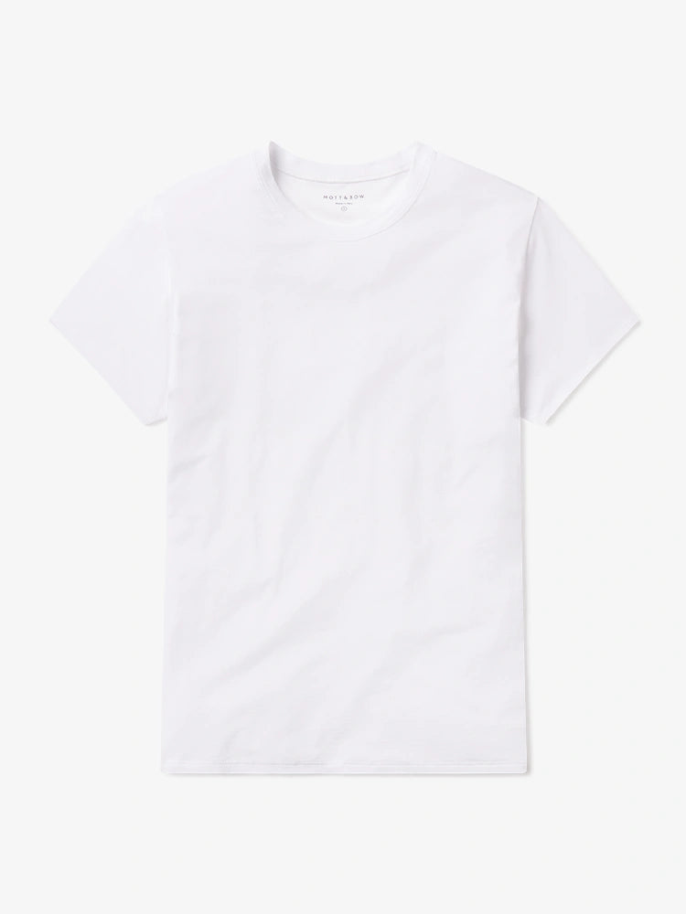 Women wearing Blanco Relaxed Crew Marcy Tee