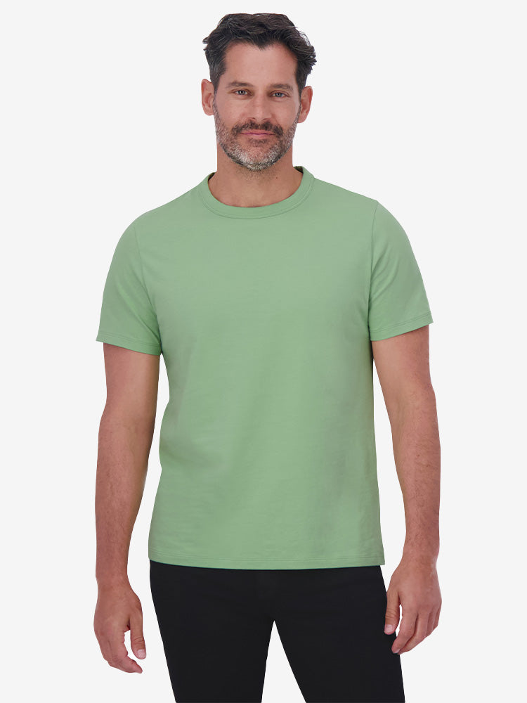 Men wearing Pistachio Classic Crew Driggs Tee (Test) Pistachio