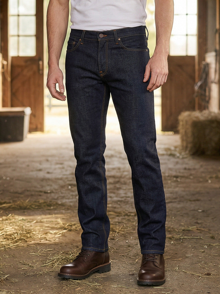 Men wearing Dark Blue Straight Crosby Jeans