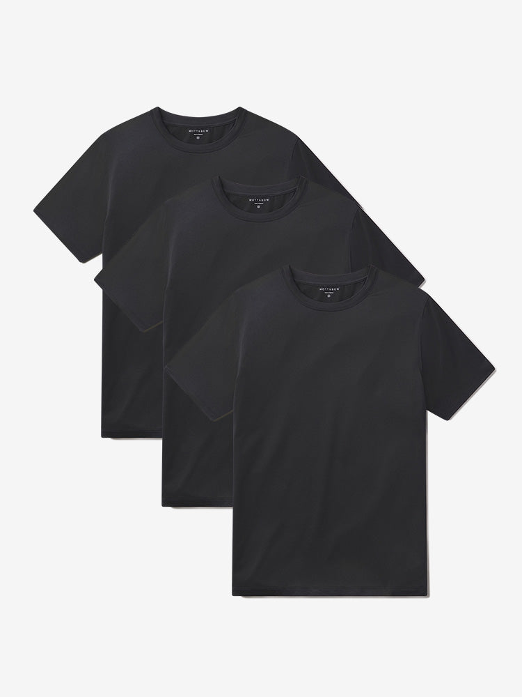 wearing Black Heather Tech Tee 3-Pack