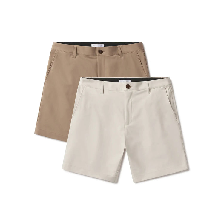 Men wearing Khaki/Stone Tech Short 2-Pack