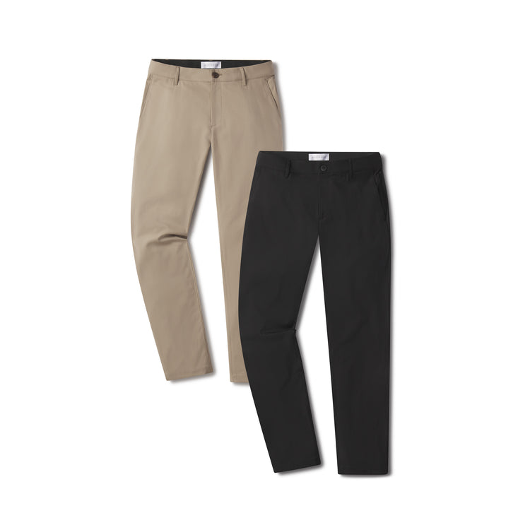 wearing Khaki/Black Tech Slim Pants 2-Pack