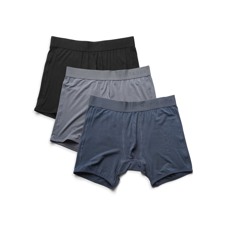Men wearing Black/Steel Gray/Gray Boxer Brief 3-Pack