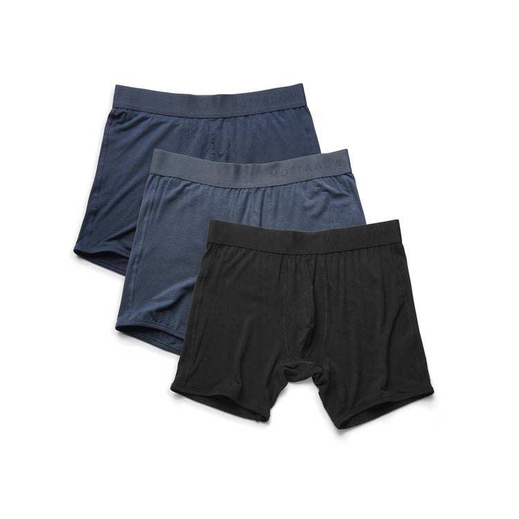Men wearing Steel Gray/Navy/Black Boxer Brief 3-Pack