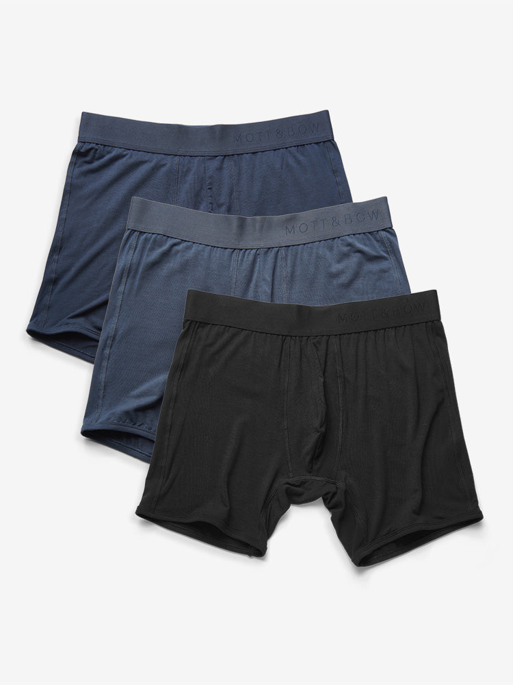 Men wearing Steel Gray/Navy/Black Boxer Brief 3-Pack