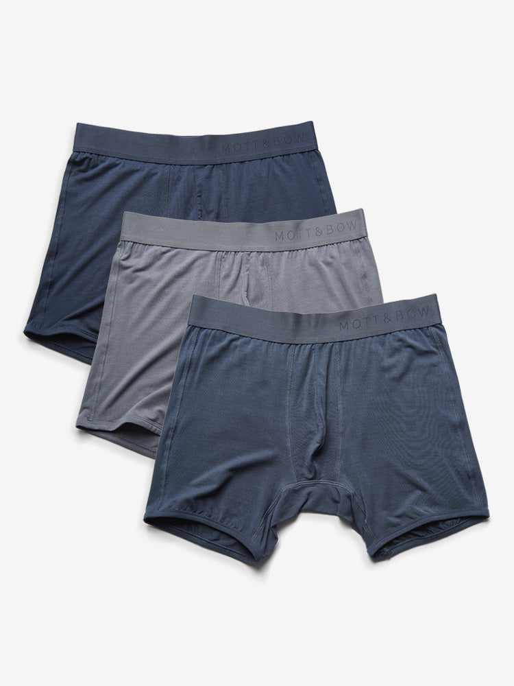 Men wearing Navy/Steel Gray/Gray Boxer Brief 3-Pack