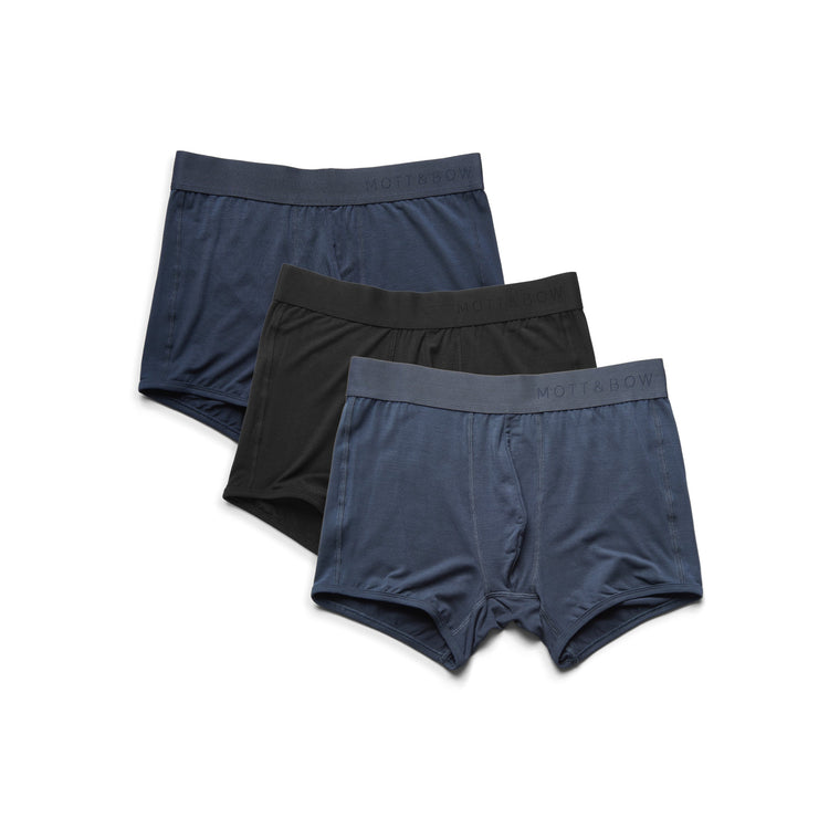 Men wearing Black/Steel Gray/Gray Trunks 3-Pack