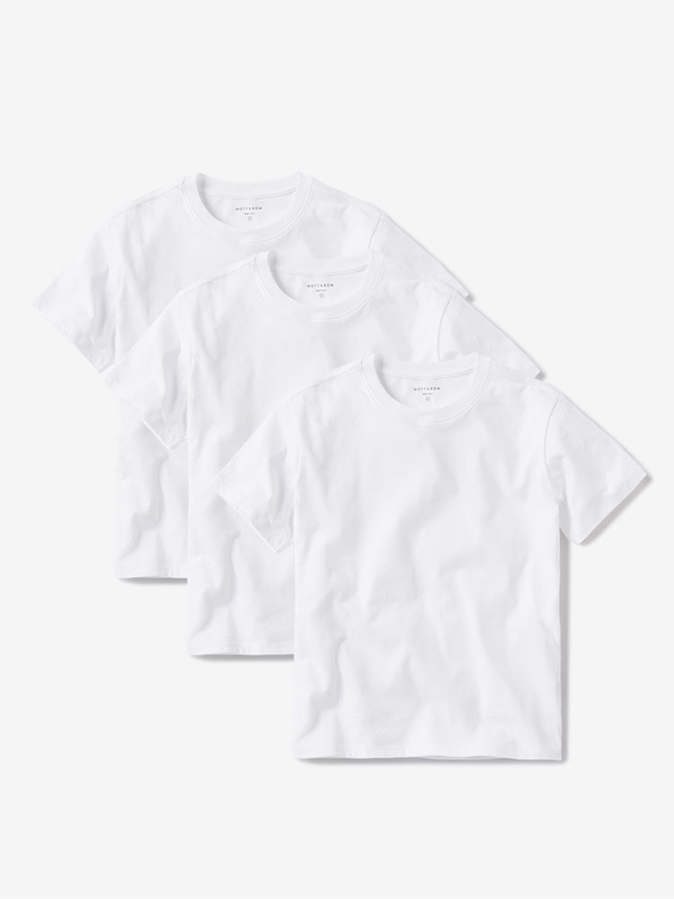 Women wearing White Everyday Cotton Crew Tee 3-Pack