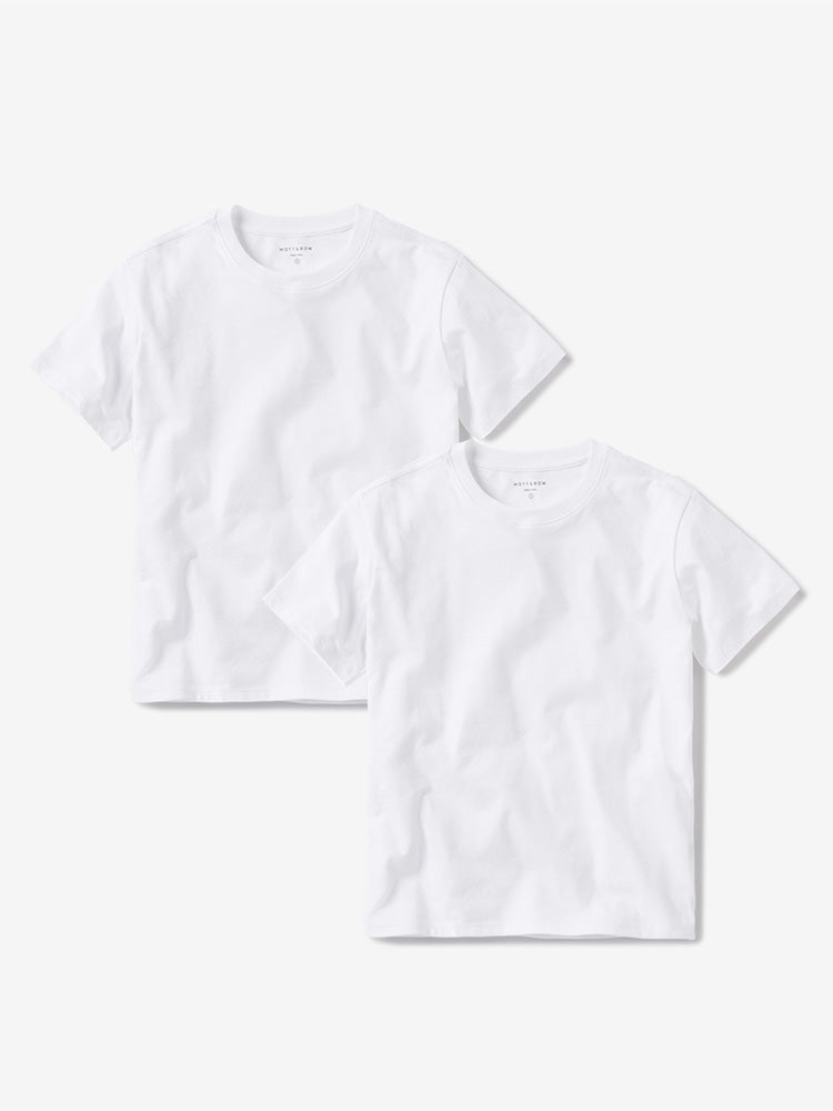 Women wearing White Everyday Cotton Crew Tee 2-Pack