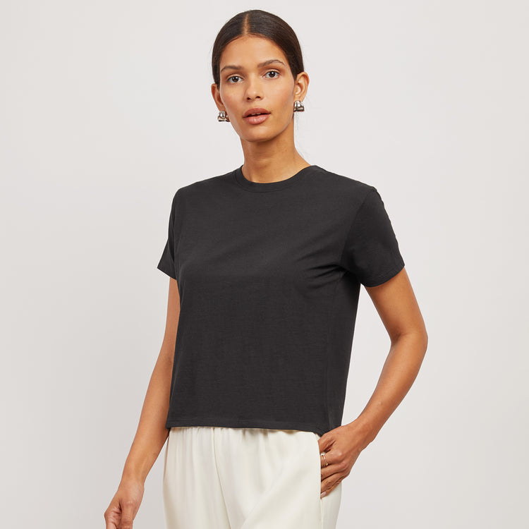 Women wearing Negro Everyday Cotton Crew Tee - Pre-Order