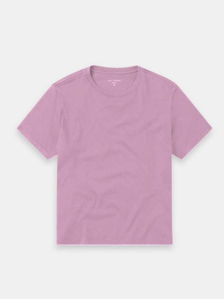 Women wearing Rose Pink Everyday Cotton Crew Tee