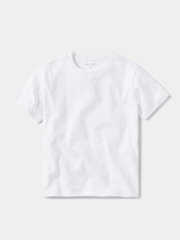 Women wearing White Everyday Cotton Crew Tee