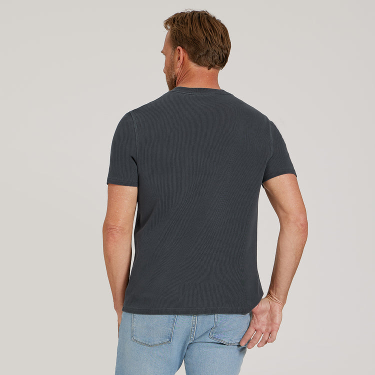Men wearing Vintage Blue Ink Cotton Jersey One Pocket Tee