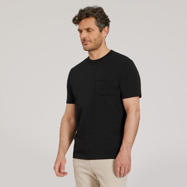 Men wearing Negro vintage Cotton Jersey One Pocket Tee