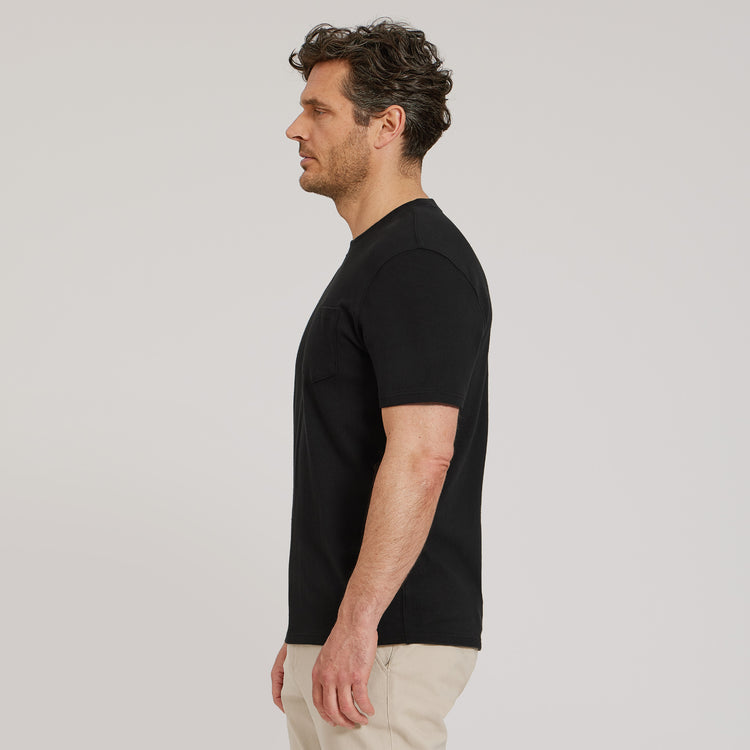 Men wearing Negro vintage Cotton Jersey One Pocket Tee