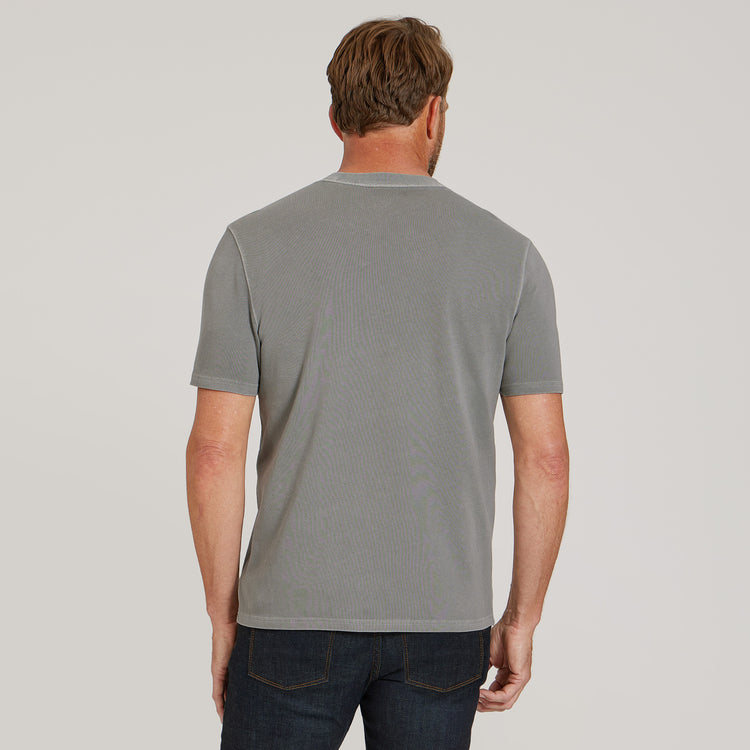 Men wearing Vintage Pewter Cotton Jersey One Pocket Tee