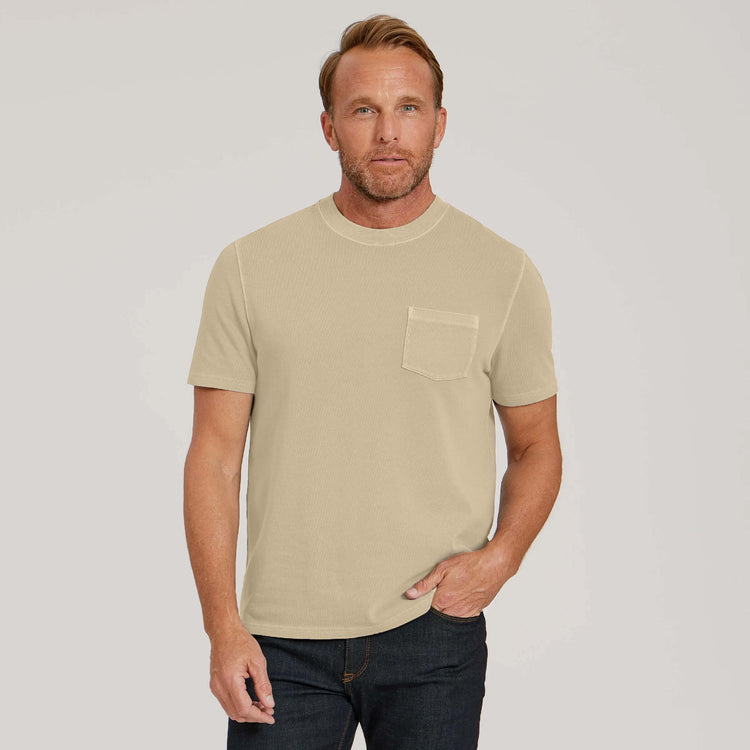 Men wearing Vintage Taupe Heritage Weighted Tee