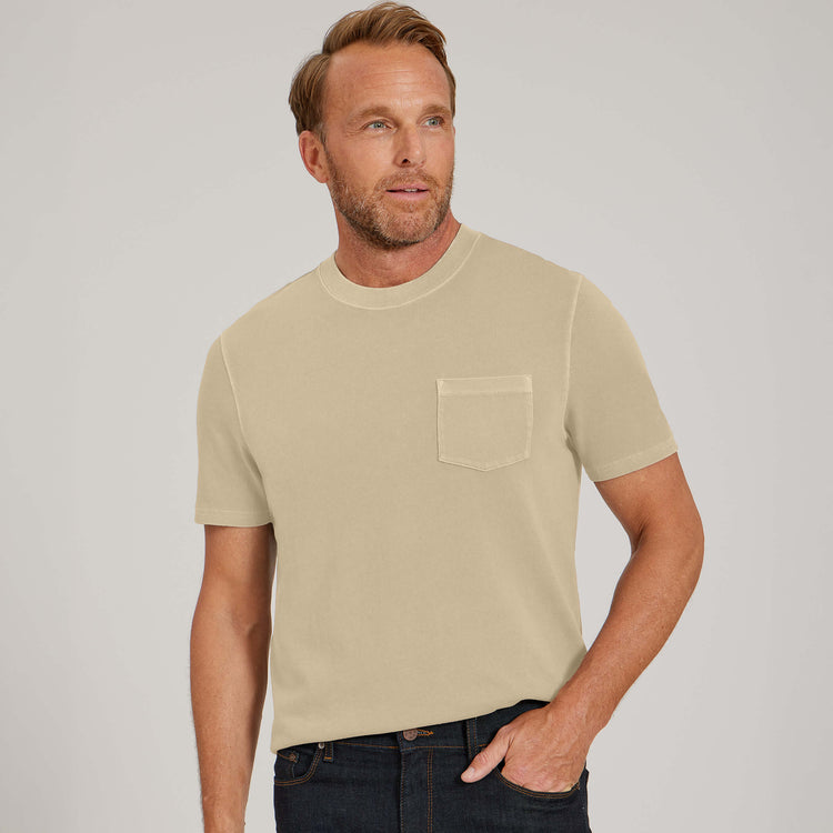 Men wearing Vintage Taupe Heritage Weighted Tee