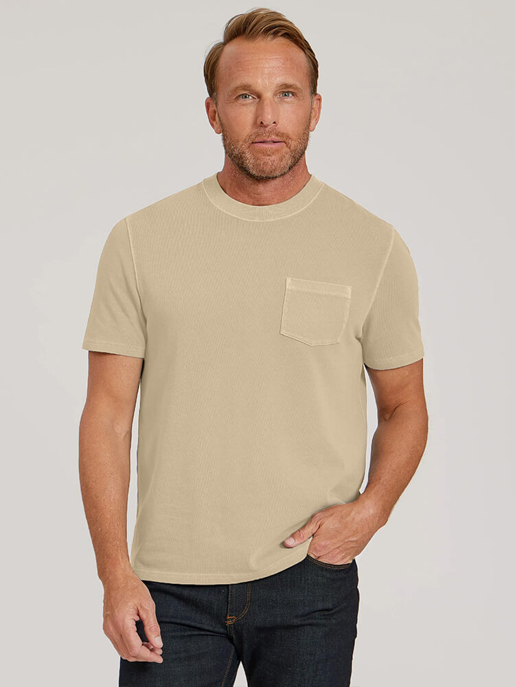 Men wearing Vintage Taupe Heritage Weighted Tee