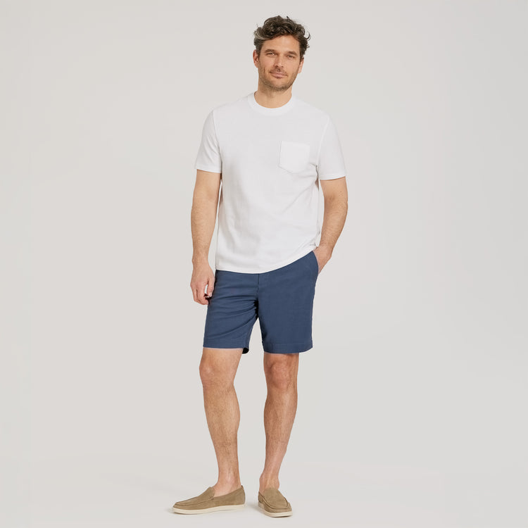 Men wearing White Cotton Jersey One Pocket Tee