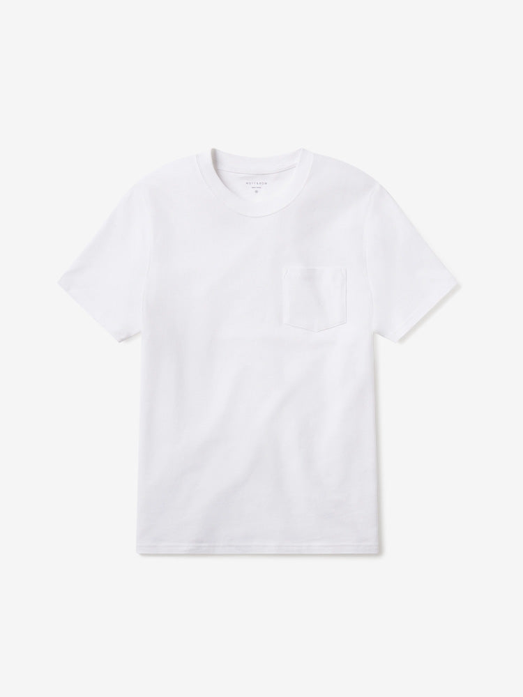 Men wearing White Cotton Jersey One Pocket Tee
