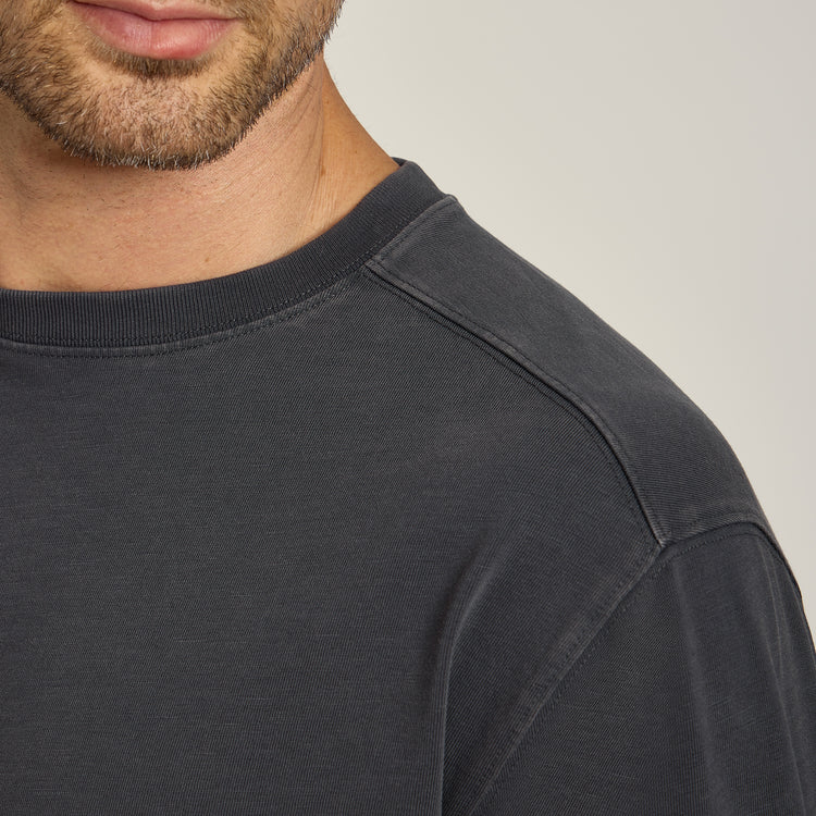 Men wearing Vintage Gray Cotton Jersey Oversized Tee