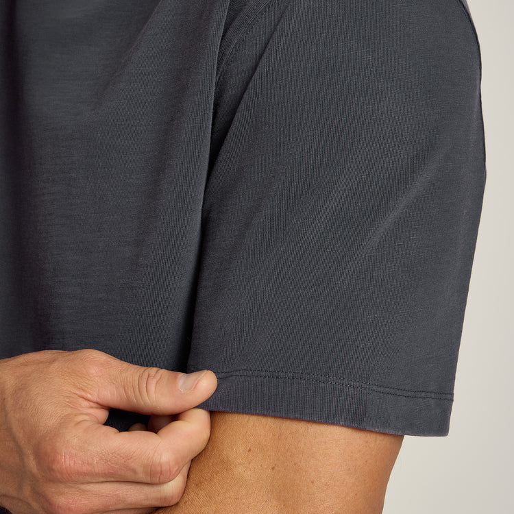 Men wearing Vintage Gray Cotton Jersey Oversized Tee